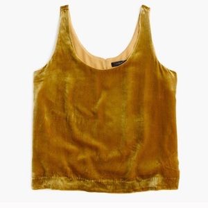 J.Crew Velvet Tank Top Vintage Gold